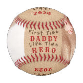 ファースト・ファーザーフェイク・デイ・レザーと2フォトフレーム 野球ボール (正面)