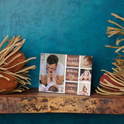 ファースト・ファーザー素朴・デイ・ウッド4 Photo Collage フォトプラーク (側面)