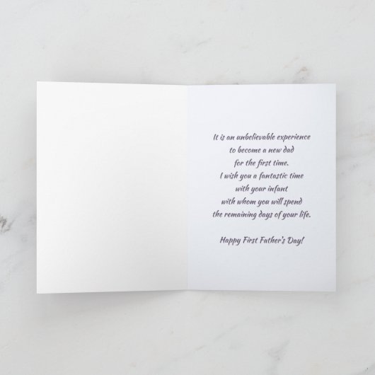 ファースト・ファーザー・デイかわいいクマのフォークアート カード (内部)