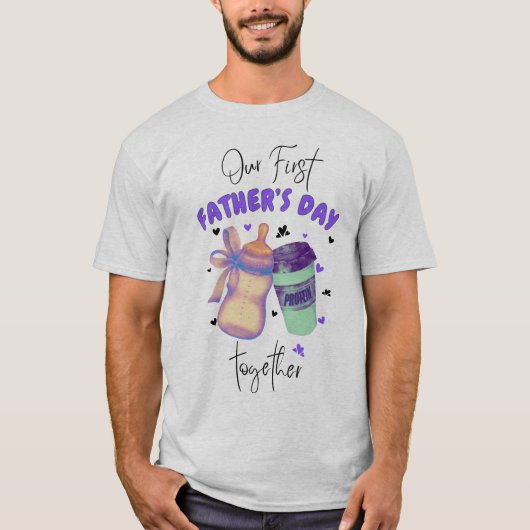 ファースト・ファーザー・デイのコーディネート/パープル Tシャツ (正面)