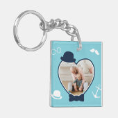 ファースト・ファーザー・デイカスタムフォトヒップスクールスターパパ キーホルダー (正面左)