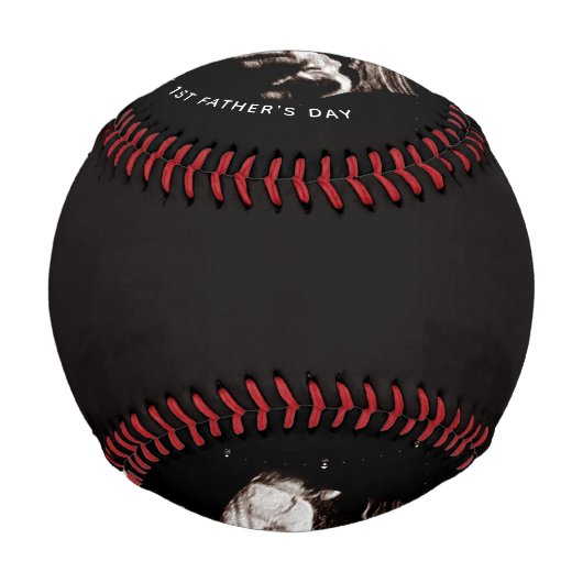 ファースト・ファーザー・デイカスタムベビーソノグラム写真 野球ボール (裏面)