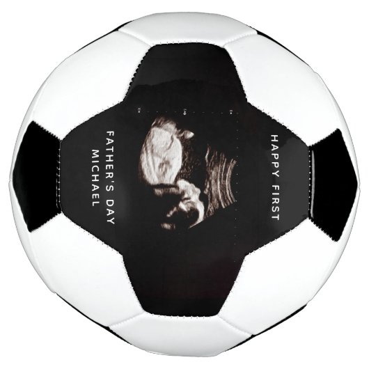 ファースト・ファーザー・デイパパ名ベビーソノグラム写真 サッカーボール (回転)