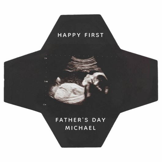 ファースト・ファーザー・デイパパ名ベビーソノグラム写真 サッカーボール (フラット)