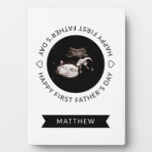 ファースト・ファーザー・デイベビーソノグラムハート写真 フォトプラーク (正面)