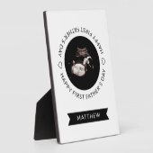 ファースト・ファーザー・デイベビーソノグラムハート写真 フォトプラーク (側面)