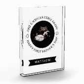 ファースト・ファーザー・デイベビーソノグラムハート フォトブロック (左)