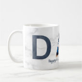 ファースト・ファーザー・デイベビー写真ほこりっぽいブルー・マーブル コーヒーマグカップ (左)