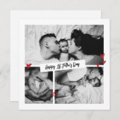 ファースト・ファーザー・デイヴィンテージB&Wベビーフォトコラージュ シーズンカード (正面/裏面)