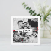 ファースト・ファーザー・デイヴィンテージB&Wベビーフォトコラージュ シーズンカード (スタンド正面)