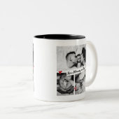 ファースト・ファーザー・デイヴィンテージB&Wベビーフォトコラージュ ツートーンマグカップ (正面右)