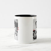 ファースト・ファーザー・デイヴィンテージB&Wベビーフォトコラージュ ツートーンマグカップ (中央)