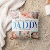 ファースト・ファーザー・デイ写真コラージュ装飾用クッション クッション (ブランケット)