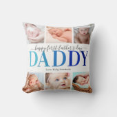 ファースト・ファーザー・デイ写真コラージュ装飾用クッション クッション (正面)