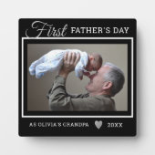 ファースト・ファーザー・デイ写真新しいグランドパブラック フォトプラーク (正面)