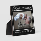ファースト・ファーザー・デイ写真新しいグランドパブラック フォトプラーク (正面)