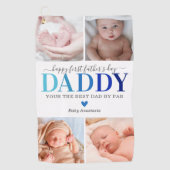 ファースト・ファーザー・デイ写真・コラージュ ゴルフタオル (正面)