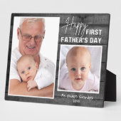 ファースト・ファーザー・デイ新グランドパブラック・ウッド2写真 フォトプラーク (側面)