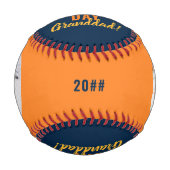 ファースト・ファーザー・デイ祖父2フォトブルーオレンジ 野球ボール (正面)