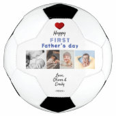 ファースト・ファーザー・デイ赤いハート4 Photo Collage サッカーボール (正面)