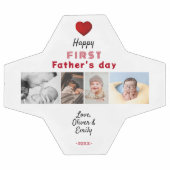 ファースト・ファーザー・デイ赤いハート4 Photo Collage サッカーボール (フラット)