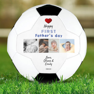 ファースト・ファーザー・デイ赤いハート4 Photo Collage サッカーボール