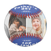 ファースト・ファーザー・デイ赤いハート4 Photo Collage 野球ボール (正面)
