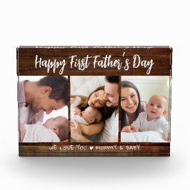 ファースト・ファーザー・デイ3写真・コラージュ・ダークウッド フォトブロック