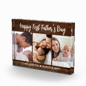 ファースト・ファーザー・デイ3写真・コラージュ・ダークウッド フォトブロック (右)