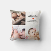 ファースト・ファーザー・デイ・ギフト |かわいい写真コラージュ クッション (正面)