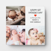 ファースト・ファーザー・デイ・ギフト |かわいい写真コラージュ フォトプラーク (正面)