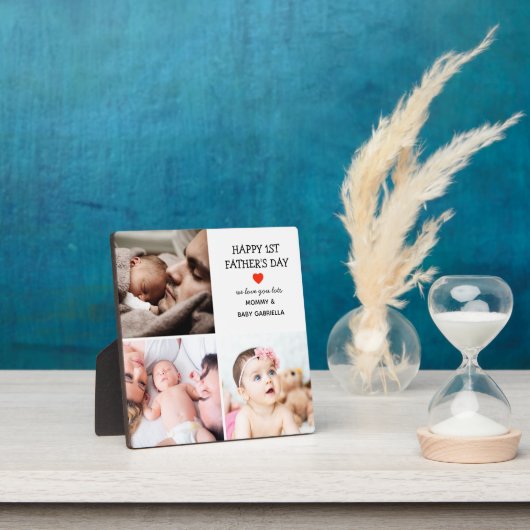 ファースト・ファーザー・デイ・ギフト |かわいい写真コラージュ フォトプラーク (インサイチュ)