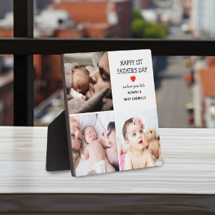 ファースト・ファーザー・デイ・ギフト かわいい写真コラージュ フォトプラーク