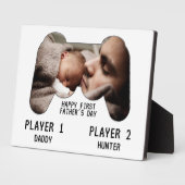 ファースト・ファーザー・デイ・ビデオ・ゲーム・プレーヤーの写真 フォトプラーク (側面)