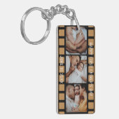 ファースト・ファーザー・デイ・フィルムストリップフォトグリッド新しいパパ キーホルダー (正面左)