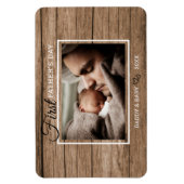 ファースト・ファーザー・デイ・フォトグ素朴ッズ マグネット (縦)