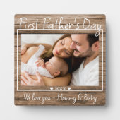 ファースト・ファーザー・デイ・フォトディスプレ素朴イ・ウッド フォトプラーク (正面)