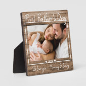 ファースト・ファーザー・デイ・フォトディスプレ素朴イ・ウッド フォトプラーク (正面)