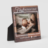 ファースト・ファーザー・デイ・フォトパレッ素朴ト・ウッド フォトプラーク (正面)