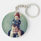 ファースト・ファーザー・デイ・フォト・コラージュパパ・ソン・ドーター キーホルダー (裏面)
