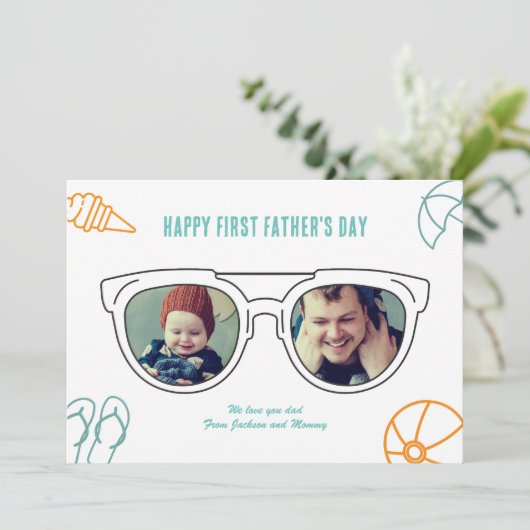 ファースト・ファーザー・デイ・フォト・コラージュパパ・ソン・ドーター シーズンカード (スタンド正面)