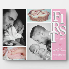 ファースト・ファーザー・デイ・フォト・コラージュ・プラーク – モダン フォトプラーク