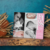 ファースト・ファーザー・デイ・フォト・コラージュ・プラーク – モダン フォトプラーク (側面)