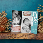 ファースト・ファーザー・デイ・フォト・コラージュ・プラーク – モダン フォトプラーク (側面)