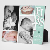 ファースト・ファーザー・デイ・フォト・コラージュ・プラーク – モダン フォトプラーク (側面)