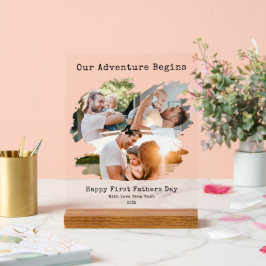 ファースト・ファーザー・デイ・ブラシ・ストローク3フォトコラージュ アクリルサイン