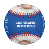 ファースト・ファーザー・デイ・ベースボールに写真を追加 野球ボール (裏面)
