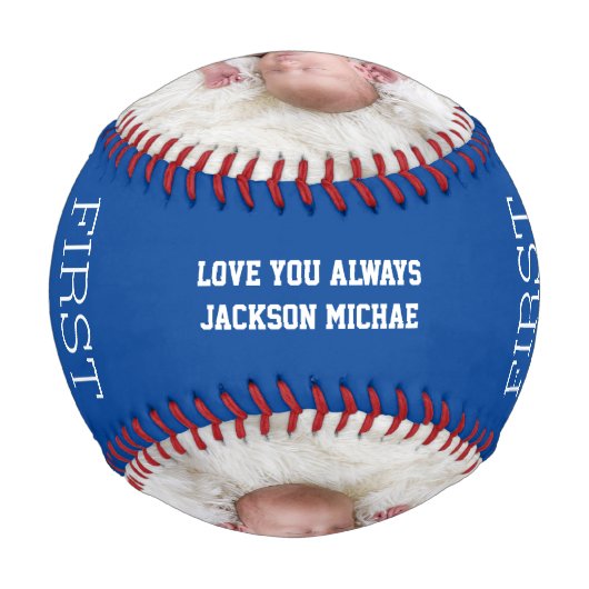 ファースト・ファーザー・デイ・ベースボールに写真を追加 野球ボール (裏面)
