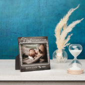 ファースト・ファーザー・デー写真素朴ダークウッド フォトプラーク (インサイチュ)