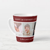 ファースト・ファーザー・デー最高のパパEver 4 Photo Maroon カフェラテマグ (左アングル)